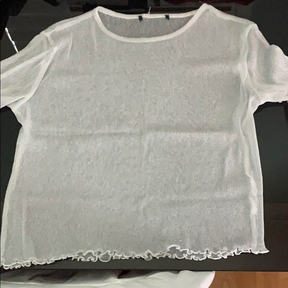Super cute sheer white top